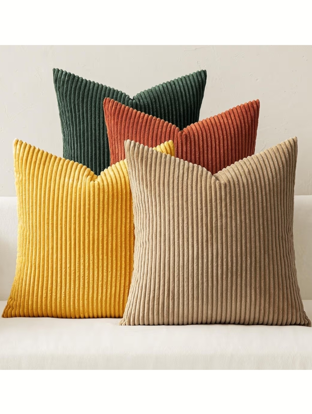 Miulee NWT 4pk 18" Corduroy Plush Decorative Throw Pillow Covers Multicolor